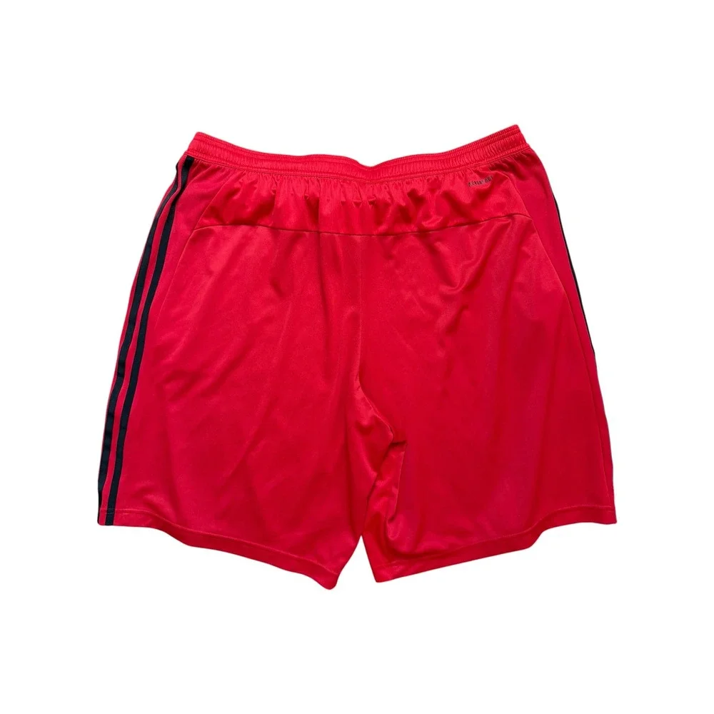 Adidas Mens Primeblue Aeroready Athletic Training Shorts Red Black 3 Stripe 2XL